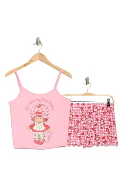 Strawberry Shortcake Camisole & Shorts Pajamas In Pink