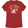 Strawberry Shortcake Cat Mom  Graphic T-shirt In Red
