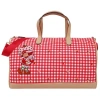 Strawberry Shortcake Gingham Weekender Duffel Bag In Red