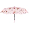 Strawberry Shortcake Heart Print Compact Umbrella In Brown