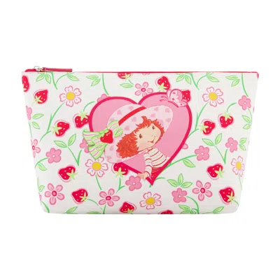 Strawberry Shortcake Heart Trapezoid Cosmetic Travel Case In Gold