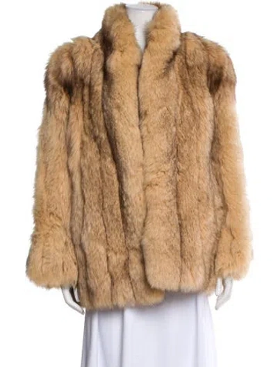 Pre-owned Strawbridge & Clothier Faux Fur Jacket In Neutral