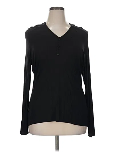 Pre-owned Strazzi Long Sleeve Henley Shirt In Black