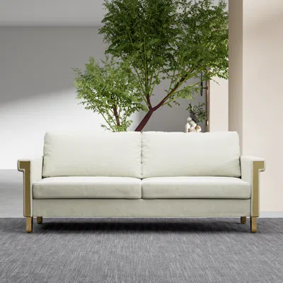 Streamdale Furniture 2.5 Seat Velvet Sofa Mid-century Living Room Furniture