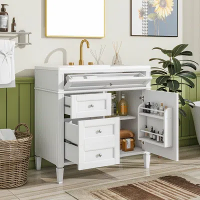 Streamdale Furniture 36" Modern Bathroom Vanity With Sink And Storage (drawers + Tip-out)
