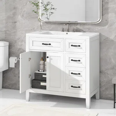 Streamdale Furniture 36" Streamdale Bath Vanity Combo Sink, Drawers, Solid Frame, Mdf