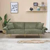 Streamdale Furniture 79" Corduroy Sofa Bed With Foldable Armrests For Small Spaces