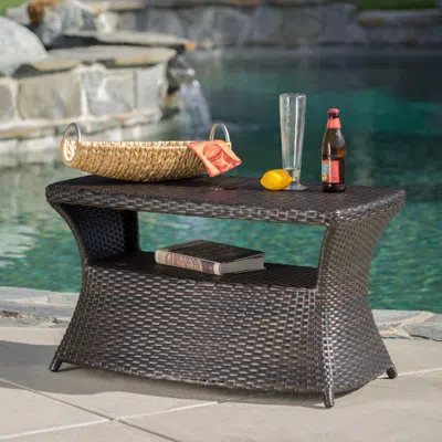 Streamdale Furniture All-in-one Outdoor Side Table Stylish Serving & Coffee Table With Umbrella