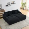 Streamdale Furniture Corduroy Sofa With Storage Feet And Throw Pillows