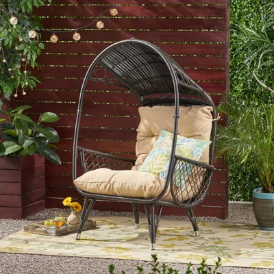 Streamdale Furniture Doris Outdoor Wicker Standing Basket Chair With Cushion