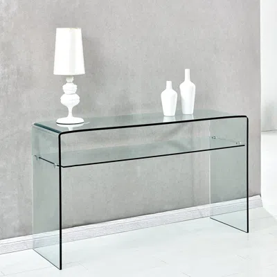 Streamdale Furniture Elegant Glass Console Table With Rounded Edges