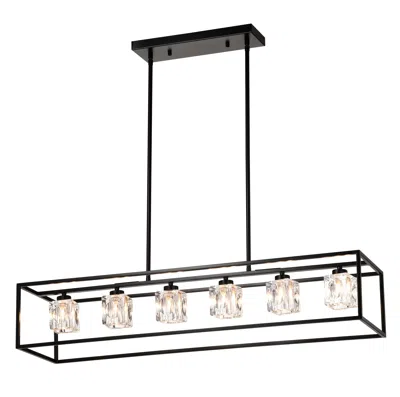 Streamdale Furniture Farmhouse Crystal Chandelier With 6-light Pendant Cage
