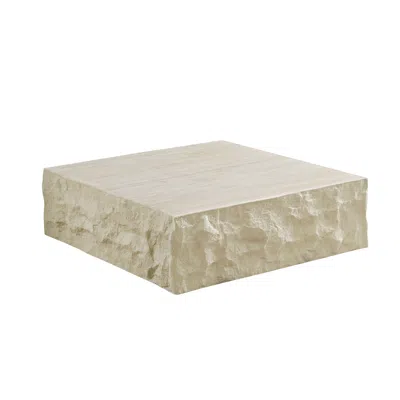 Streamdale Furniture Fiberglass Coffee Table Vintage Stone Decor 35.43