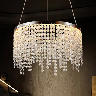 Streamdale Furniture Luxury Modern Crystal Chandelier, 15.7" Hanging Ceiling Light