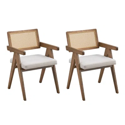 Streamdale Furniture Mid-century Upholstered Dining Chairs (set Of 2)