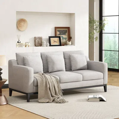 Streamdale Furniture Mira Comfy 3-seat Sofa Modern For Any Space In Neutral