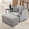 Streamdale Furniture Streamdale Modern Sofa Couch W/ Ottoman, Usb, Cup Holders