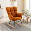 Streamdale Furniture Streamdale 050-teddy Fabric Rocking Gilder Nursery Chair For Living Room Indoor, Caramel