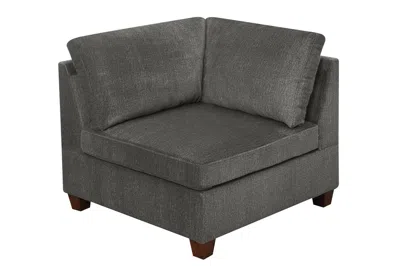 Streamdale Furniture Streamdale 1 Piece Corner Wedge Grey Chenille Fabric Modular Corner Wedge Sofa In Gray