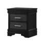 Streamdale Furniture Streamdale 1 Piece Modern Glam Style Two Drawers Nightstand Black Finish Solid