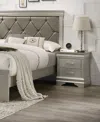 Streamdale Furniture Streamdale 1 Piece Modern Glam Style Two Drawers Nightstand Champagne Finish