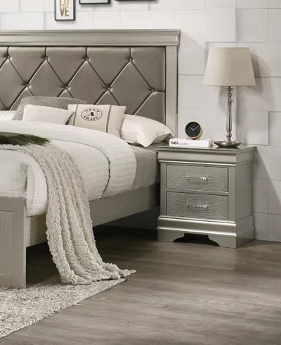 Streamdale Furniture Streamdale 1 Piece Modern Glam Style Two Drawers Nightstand Champagne Finish