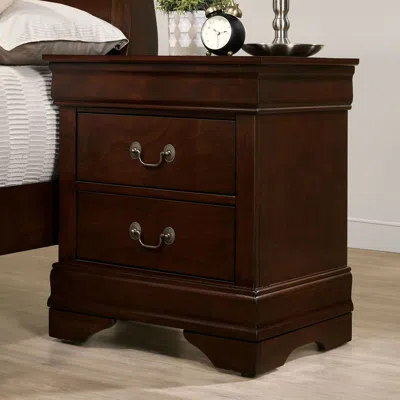 Streamdale Furniture Streamdale 1 Piece Nightstand Louis Philippe Solid Wood English Dovetail In Brown