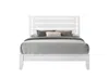 Streamdale Furniture Streamdale 1 Piece Queen Size White Finish Panel Bed Geometric Design Frame