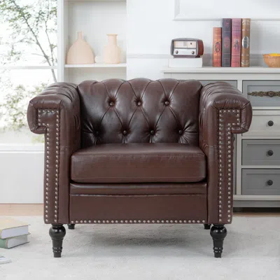 Streamdale Furniture Streamdale 1 Seater Sofa For Living Room In Brown