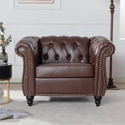 Streamdale Furniture Streamdale 1 Seater Sofa For Living Room In Brown