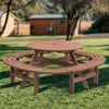 Streamdale Furniture Streamdale 10-12 Person Round Outdoor Wooden Picnic Table - Walnut Brown