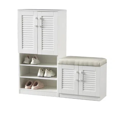 Streamdale Furniture Streamdale 10-compartment Multipurpose Shoe Cabinet With Cushion