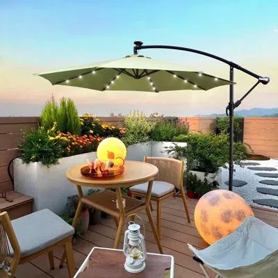 Streamdale Furniture Streamdale 10 Ft Outdoor Patio Umbrella Solar Powered Led Lighted Sun Shade