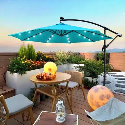 Streamdale Furniture Streamdale 10 Ft Outdoor Patio Umbrella Solar Powered Led Lighted Sun Shade