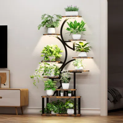 Streamdale Furniture Streamdale 10-tier Plant Stand With Grow Lights - Indoor/outdoor