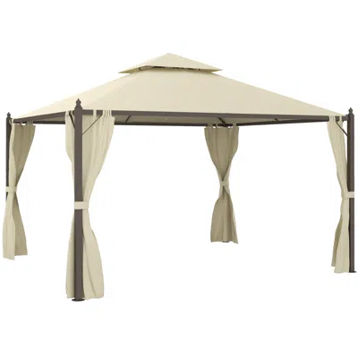 Streamdale Furniture Streamdale 10' X 12' Steel Outdoor Patio Gazebo With Polyester Privacy Curtains