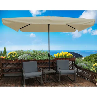 Streamdale Furniture Streamdale 10' X 6.5' Patio Umbrella With Crank And Button