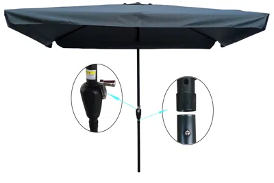 Streamdale Furniture Streamdale 10 X 6.5ft Rectangular Patio Umbrella Outdoor Market Umbrellas In Black
