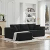 Streamdale Furniture Streamdale 106" Cloud Sectional Sofa L-shape Left Chaise, Modern Modular Couch, Black Corduroy In Black