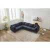 Streamdale Furniture Streamdale 106" Sectional Sofa Couch Set, L-shaped, 6-seat, Linen With Metal Legs In Blue