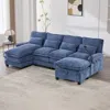 Streamdale Furniture Streamdale 106" U-shape Sectional Sofa Cloud Couch, Chenille, Ottoman & Pillows