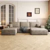 Streamdale Furniture Streamdale 107" Cloud Sectional Sofa With Ottoman, Modern Upholstered Couch, Camel Corduroy