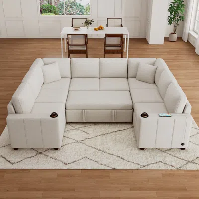 Streamdale Furniture Streamdale 107" Sectional Sofa Bed, U-shape