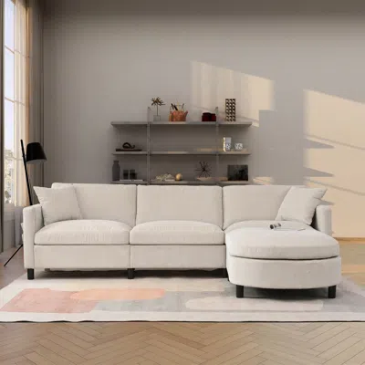 Streamdale Furniture Streamdale 107.87" Sectional Sofa With Ottoman And Removable Cushions