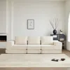 Streamdale Furniture Streamdale 108" Modular Sectional 3-seater Cloud Sofa,corduroy Convertible Sofa Bed