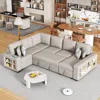 Streamdale Furniture Streamdale 109" U-shaped Sectional Sofa Pull-out Sofa Bed With Two Usb Ports