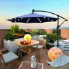 Streamdale Furniture Streamdale 10ft Led Solar Patio Umbrella With Crank And Cross Base
