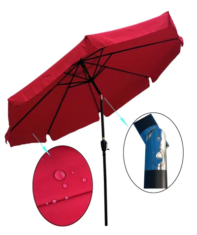 Streamdale Furniture Streamdale 10ft Patio Umbrella Market Round With Crank And Push Button