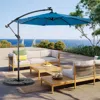 Streamdale Furniture Streamdale 10ft Solar Led Offset Hanging Market Patio Umbrella