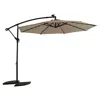 Streamdale Furniture Streamdale 10ft Solar Led Offset Hanging Market Patio Umbrella (khaki)